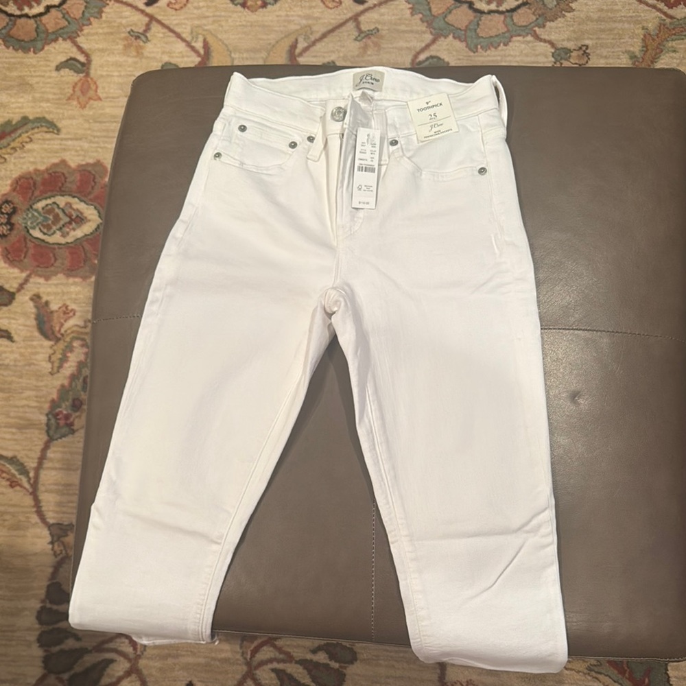 J. Crew White Skinny Jeans Distressed Style